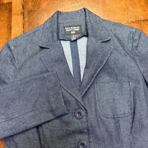 Polo Jeans Co‎ Ralph Lauren Denim Jacket Blazer Women Size 2 Blue Button Front
